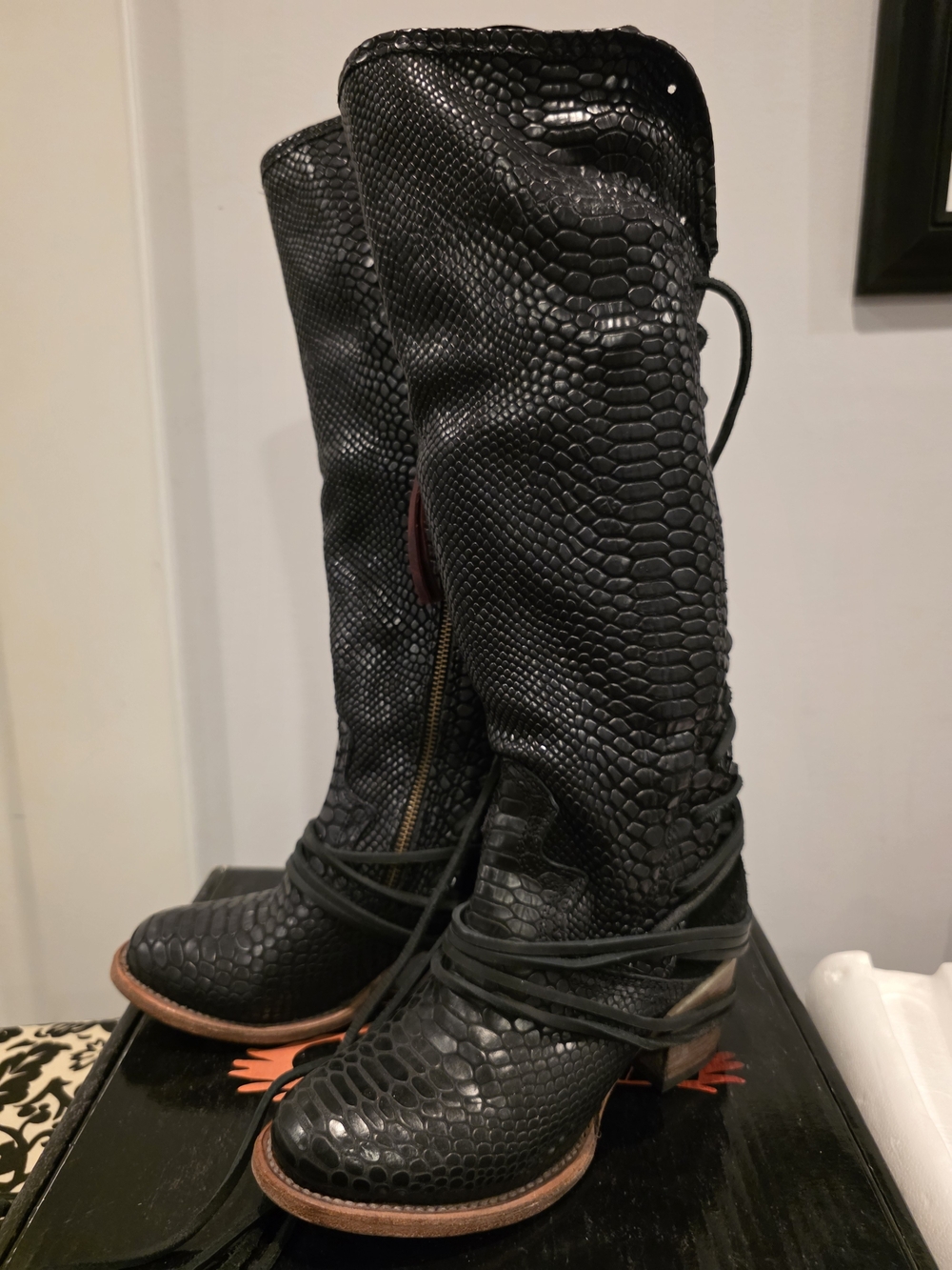 Freebird by Steven Black Textured Knee-High Boot COAL